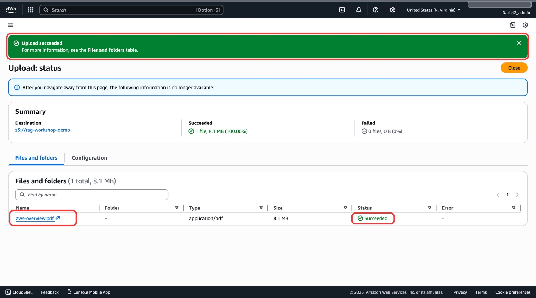 Upload file successfully