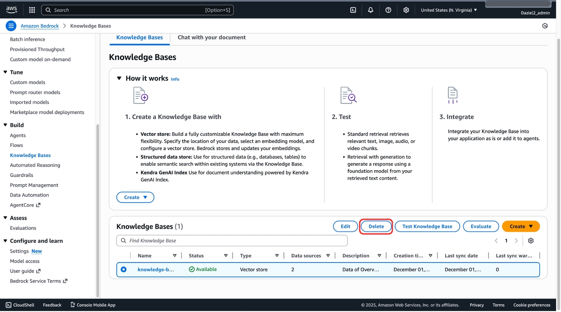Image illustrating Knowledge Base deletion action